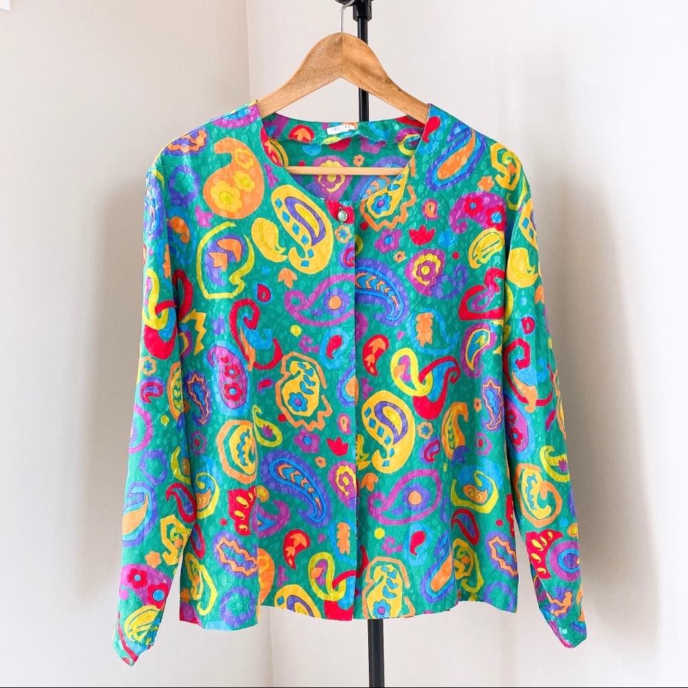 Japanese vintage paisley style button down shirt